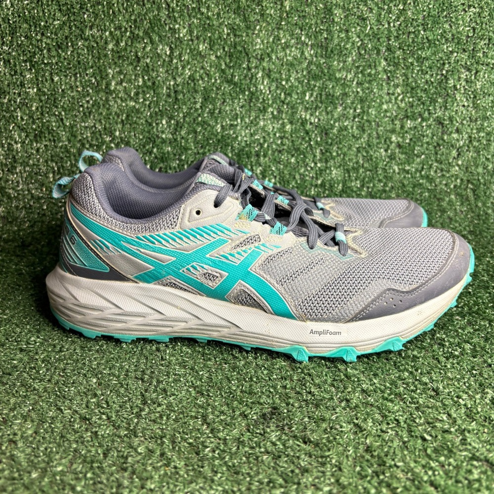 Asics Gel-Sonoma 6 Trail Running AmpliFoam Athletic Sneaker Grey Teal Womens 11